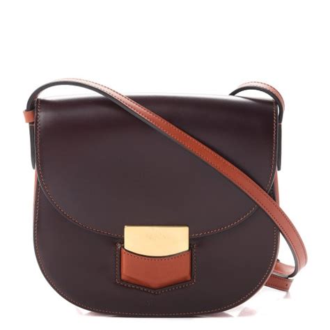 celine trotteur burgundy|CELINE Glazed Calfskin Small Bi.